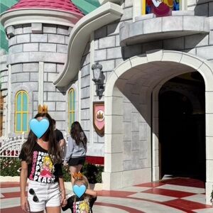 Mommy & Me! Princess Peach Tees and Crowns (4 pieces only, handmade/crafted)